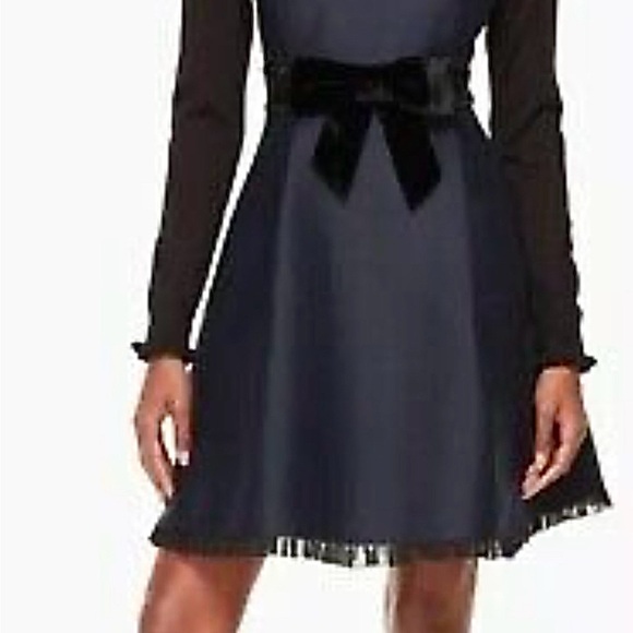 Kate Spade NY Sz. 2 Star Bright Bow And Flare Dress In Navy - Picture 3 of 12